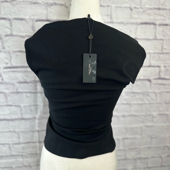 Rag & Bone Irina One Shoulder Top Black XS NWT - Picture 3 of 11